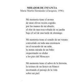 N.º 7A «​Mirador de infancia» de María Martín Hernández