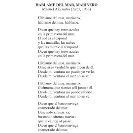 N.º 11C «Háblame del mar, marinero» de Manuel Alejandro