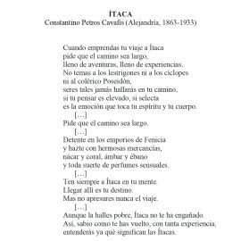 N.º  15 BIS: Constantino Cavafis «Ítaca»