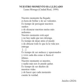 N.º 18D «Nuestro momento ha llegado» de Laura Moraga