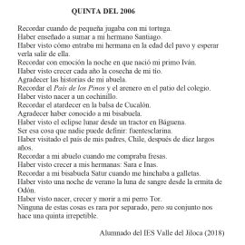 N.º 18F «La fama» de Jorge Luis Borges y  n.º 18FBIS «Quinta del 2006» del alumnado del IES Valle del Jiloca
