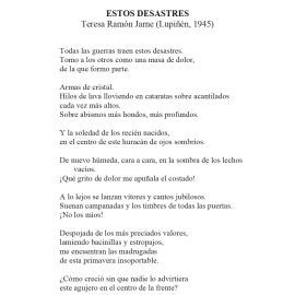 N.º 18G «Estos desastres» de Teresa Ramón Jarne