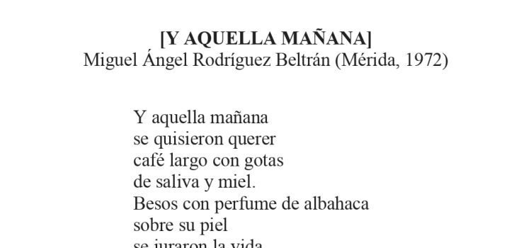 N.º 2C «Y aquella mañana» de Miguel Ángel Rodríguez Beltrán