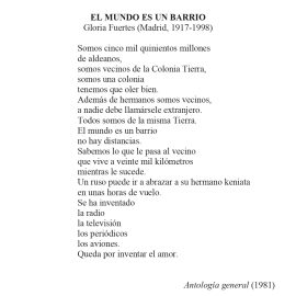 N.º 10E «El mundo es un barrio» de Gloria Fuertes