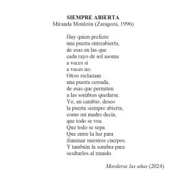 N.º 7F «Siempre abierta» de Miranda Monleón