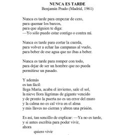 N .º 1C «Nunca es tarde» de Benjamín Prado