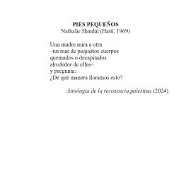 N .º 1D «Pies pequeños» de Nathalie Handal 