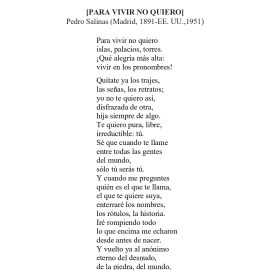 N.º 2C «[Para vivir no quiero]» de Pedro Salinas