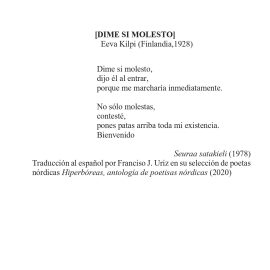 N.º 3G «[Dime si molesto]» de Eeva Kilpi
