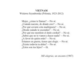 N.º 4B «Vietnam» de Wislawa Szymborska