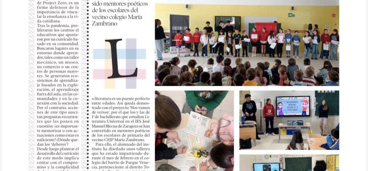 Mayores y pequeños se van de versos para conectar el barrio Mayores y pequeños se van de versos para conectar el barrio